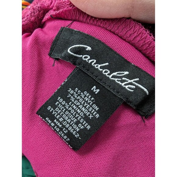 Candalite Size M Midi Dress Pink Sequins Gathered Sleeves Lined - Picture 4 of 5